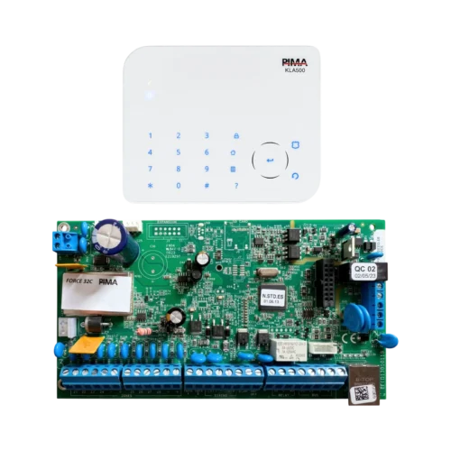Kit de panel de alarma PIMA Force 32C híbrido con Teclado KLA500