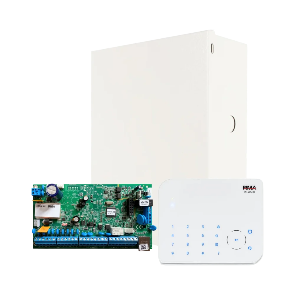 Kit-Force-32C-hibrido-teclado-KLA500-y-gabinete Kit de panel de alarma PIMA Force 32C híbrido con Teclado KLA500 y gabinete