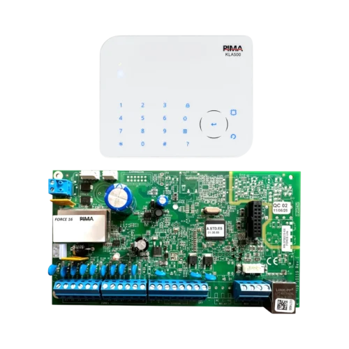 Kit de panel de alarma PIMA Force 16 híbrido con Teclado KLA500
