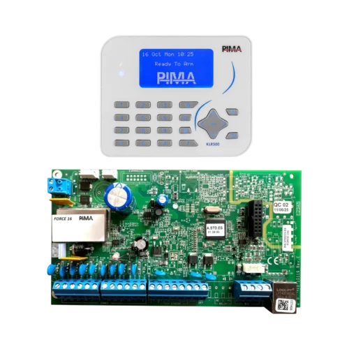 Kit de panel de alarma PIMA Force 16 híbrido con Teclado KLR500